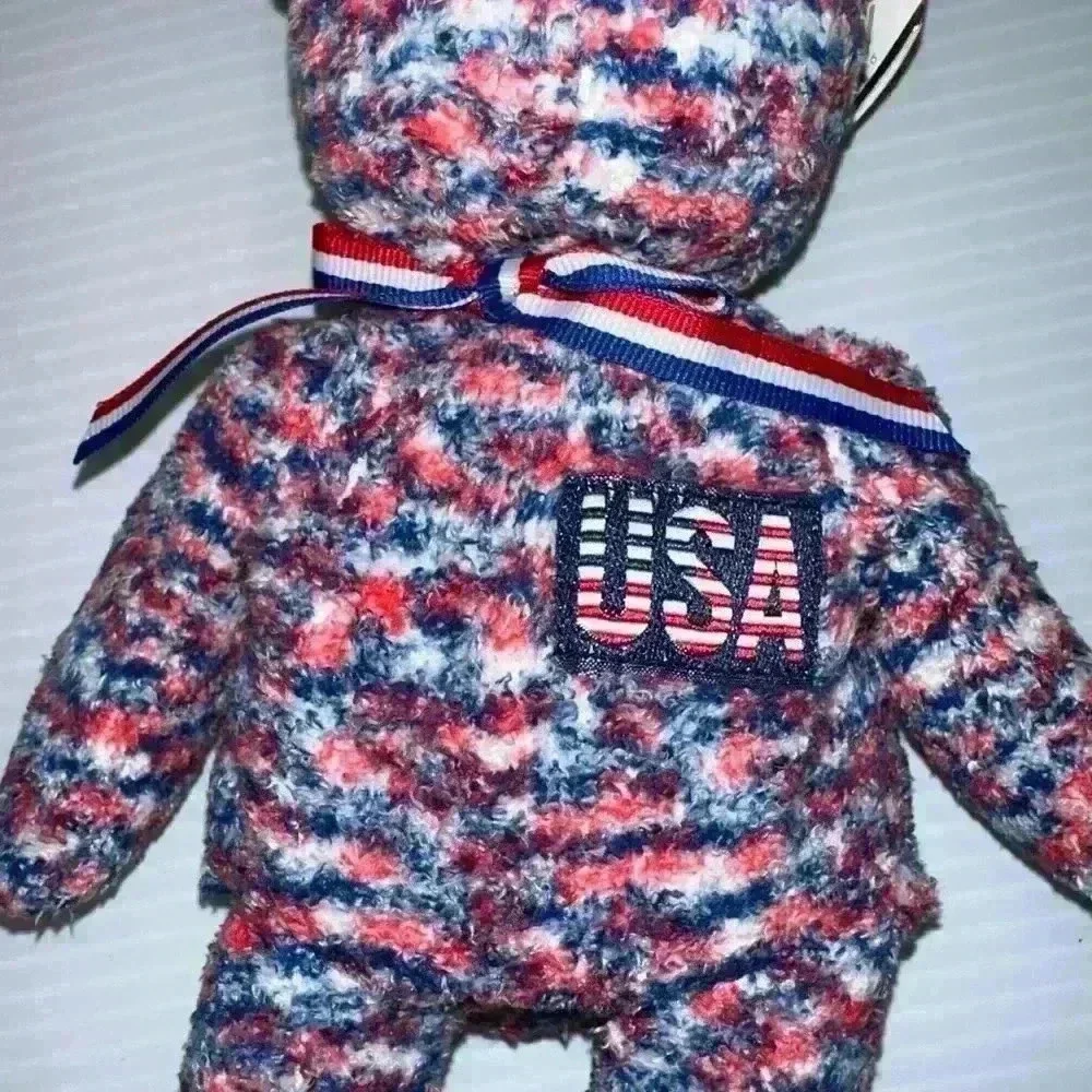 Ty Beanie Baby USA Red Blue Plush Stuffed Animal 2000 P.E. Pellets